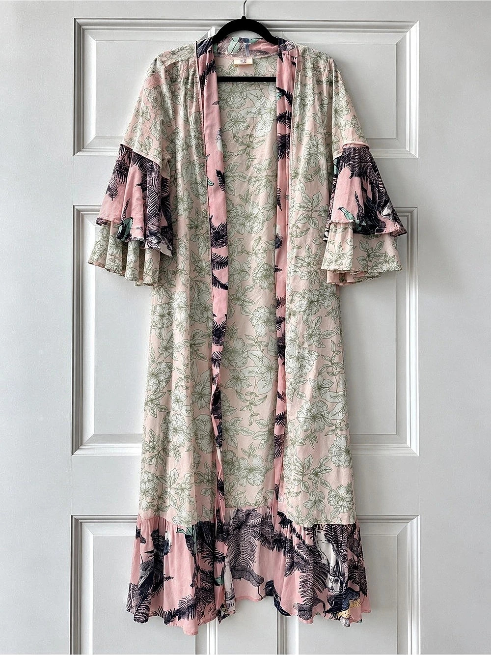 REVOLVE Floral Print Long Kimono Duster | Size Small